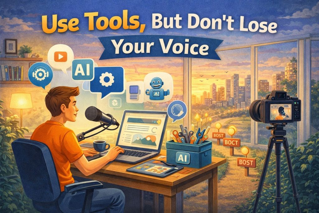 Use tools but dont loos your voice