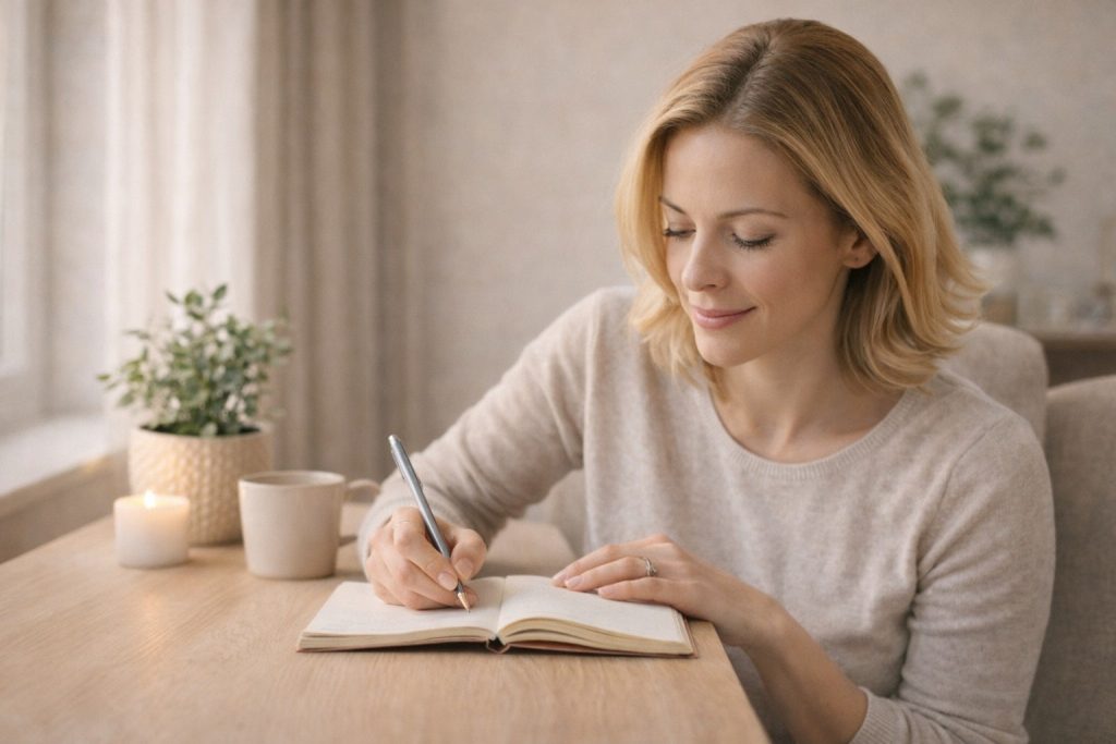 a girl write the thoughts 