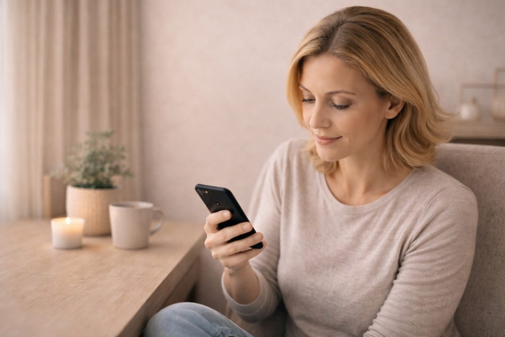 a girl watching mobile