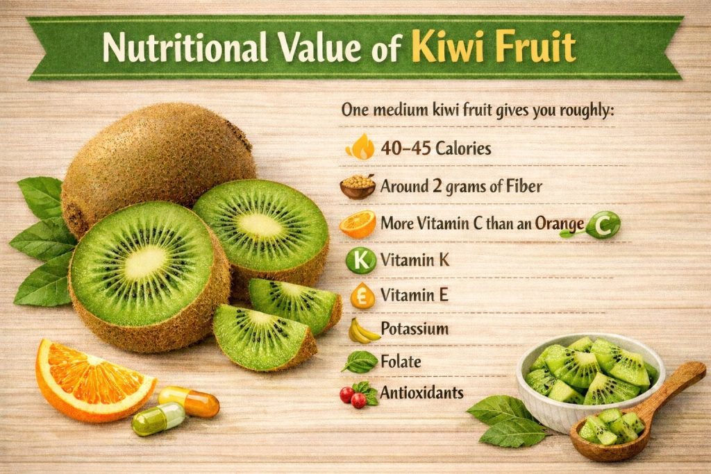Nutritional value of kiwi fruits